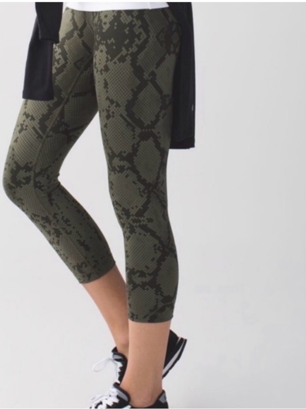 lululemon athletica Olive Green Snake-Print Leggings